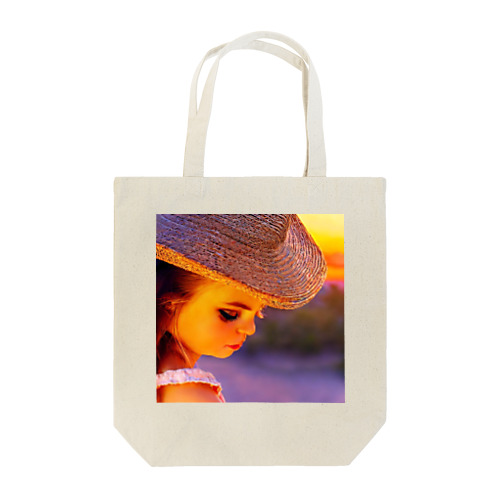 麦わら帽子のクラシックガール Tote Bag