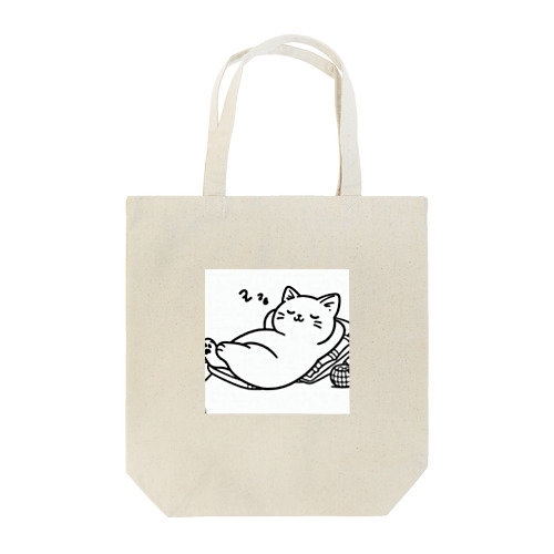 くつろぎ猫　モノクロライン Tote Bag