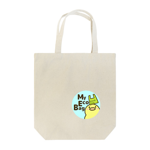 エコバッグぴよのマイエコバッグ(丸ブルー）) Tote Bag