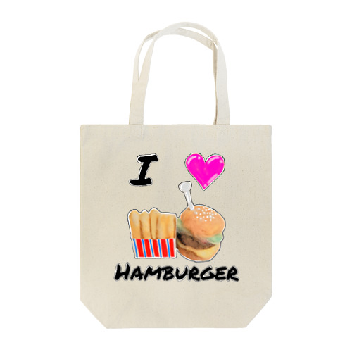 I Love Hamburger Tote Bag