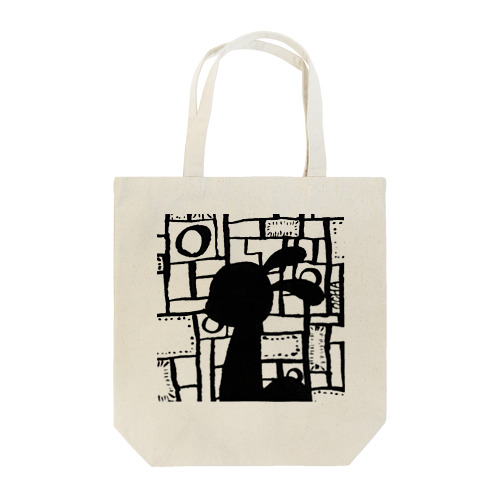 黒うさ格子パーティー Tote Bag