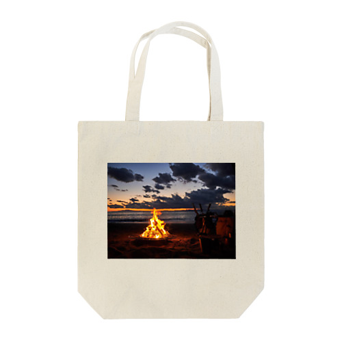 Warm fire and calm sea Tote Bag
