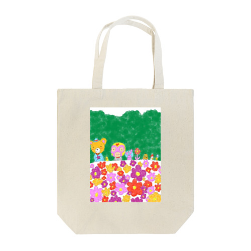 マスクマン と 花畑 Tote Bag