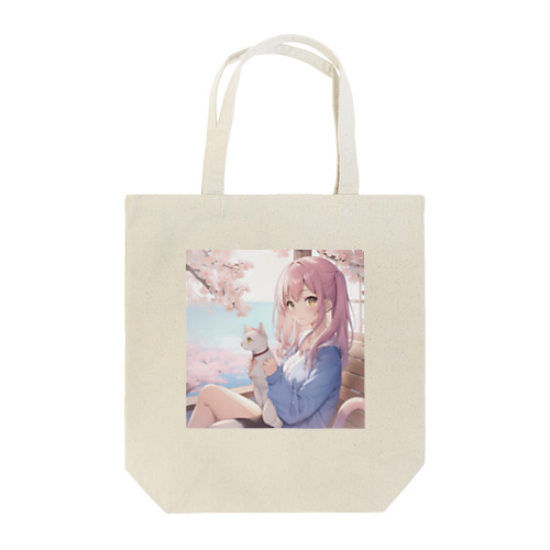 ネコと花見 Tote Bag