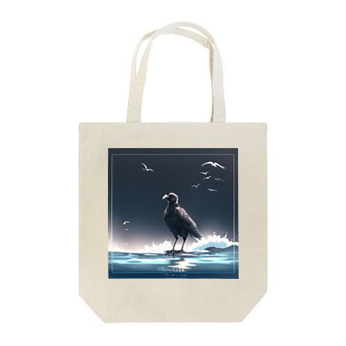 水面のカラス Tote Bag