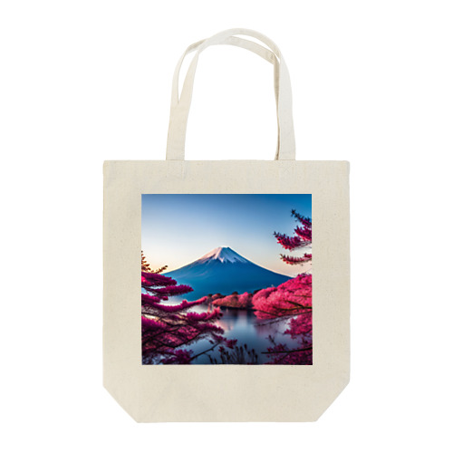 富士山と紅葉、そして湖のグッズ Tote Bag