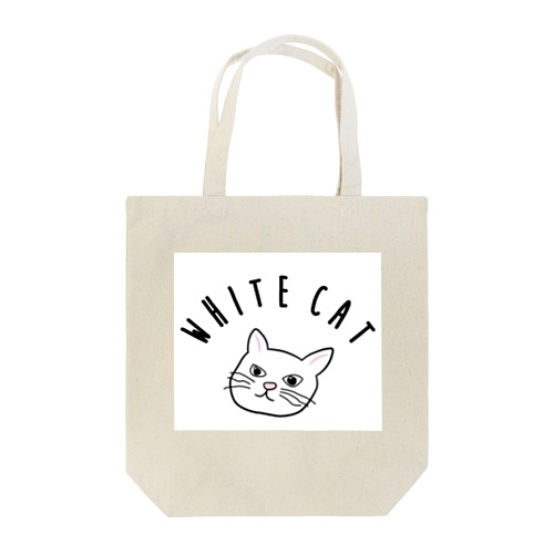 White cat Tote Bag