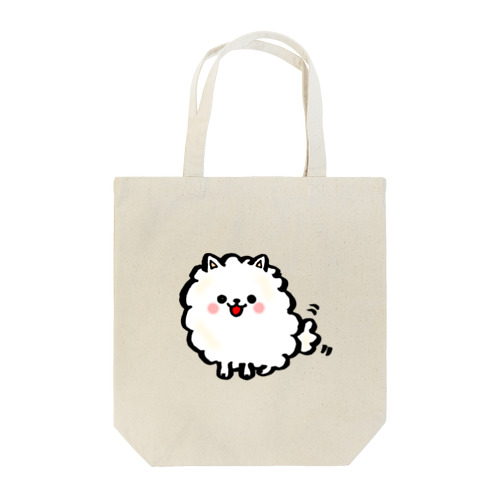 白いポメラニアン Tote Bag