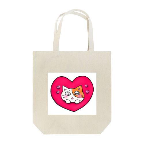 ぶちねこにゃんこ.ハート Tote Bag