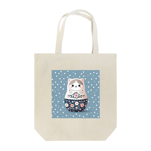 猫のマトリョーシカ（薄い紺色） Tote Bag