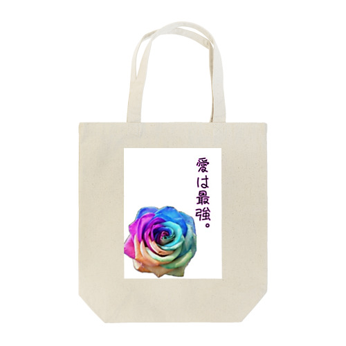 レインボーローズ（文字有） Tote Bag