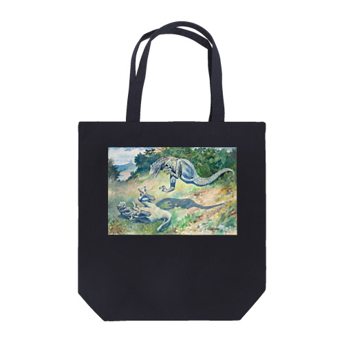 戦う二匹のドリプトサウルス Tote Bag