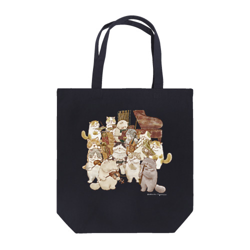 猫の音楽隊（ロゴカラー：ホワイト） Tote Bag