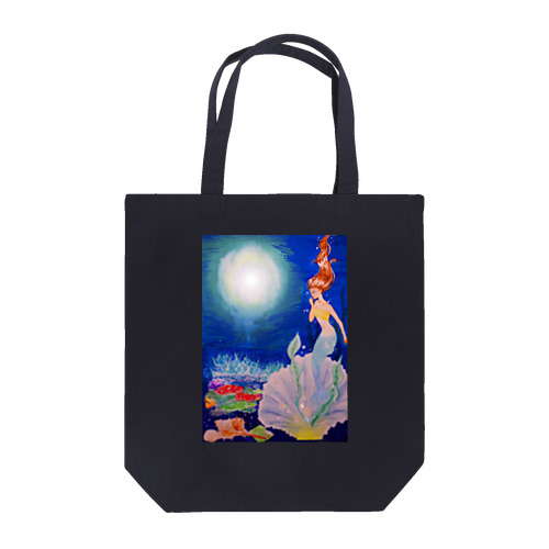 a mermaid under the moon light Tote Bag