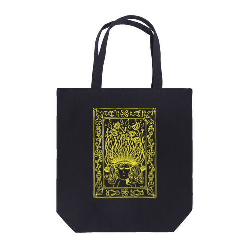 Happy Medusa growing flowers Tote Bag