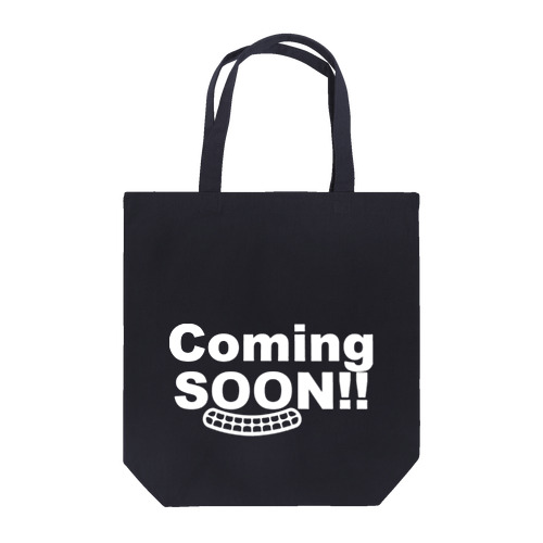 Coming Soon white Tote Bag