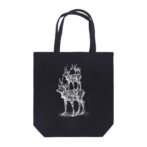 エゾシカ（黒地用ホワイト） Tote Bag