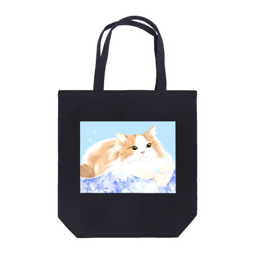 シャボン玉とポチャ猫 Tote Bag