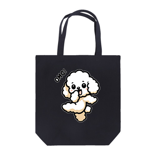 OMG DOG オーマイガ！トイプードルのぷぷる (ダークカラー) トートバッグ