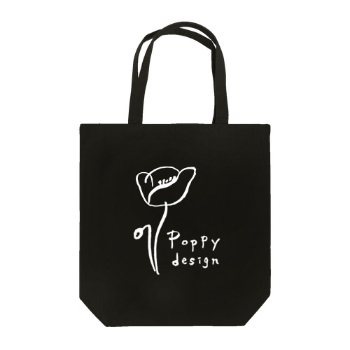 Poppy design 白ライン Tote Bag