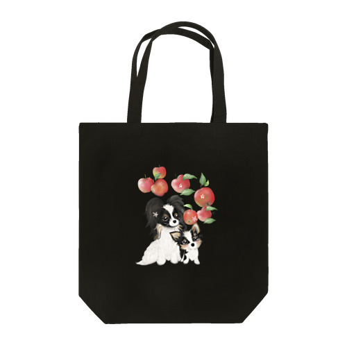 パピヨン兄妹とりんご Tote Bag