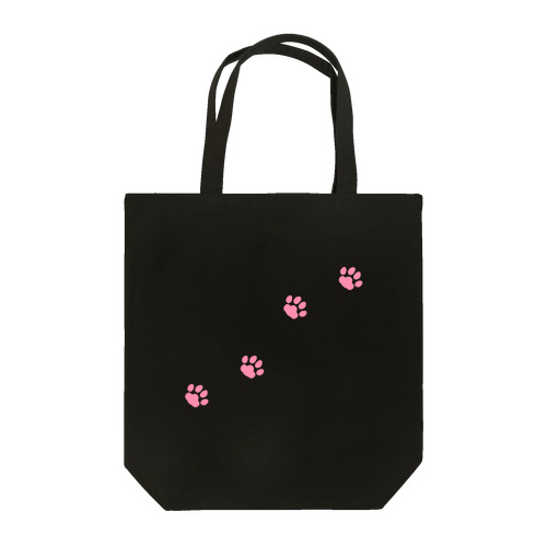 猫のあしあと(ピンク・ナナメ) Tote Bag