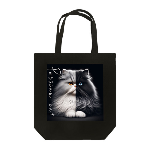 Persian cat　Silver&Black Tote Bag