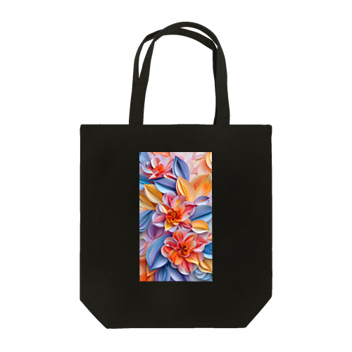 デジタル３D春の花柄紙細工風アート Tote Bag