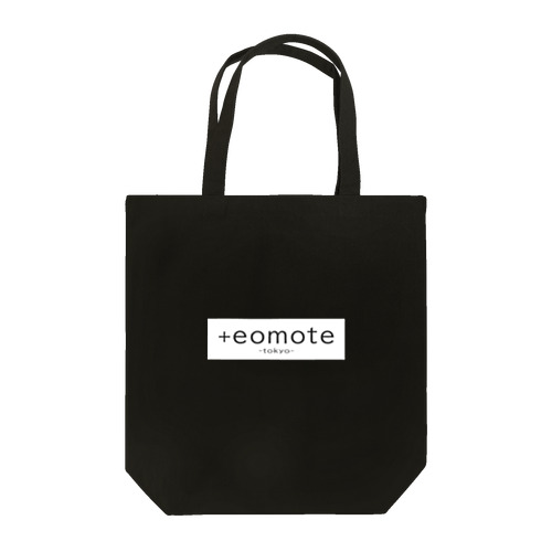 eomoteのシンプルなロゴ（背景文字）が入ったトートバッグ（黒） Tote Bag