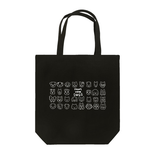 Heart nose DOGS（横長白インク） Tote Bag
