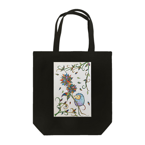 カラフルな花とハリネズミ Tote Bag