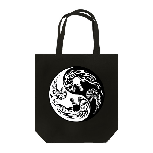 陰陽二連髑髏 旋転（オリジナル家紋シリーズ） Tote Bag