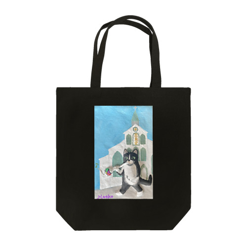 坂道でビードロを吹くネコ（旅するネコ/長崎編） Tote Bag