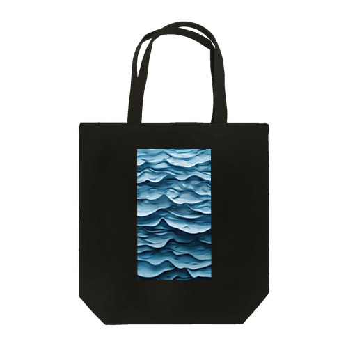 ３Dデジタルアート、紙細工風ー波 Tote Bag
