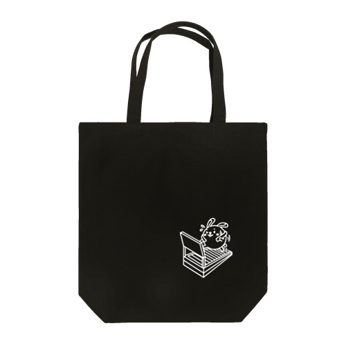 ウサコロまる・ランニングマシン（小）（線画：白バージョン） Tote Bag