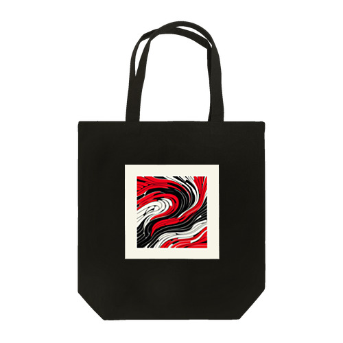 赤黒白ウェーブ Tote Bag