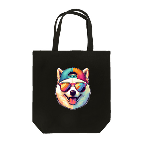 キャップにサングラスの白柴犬 Tote Bag