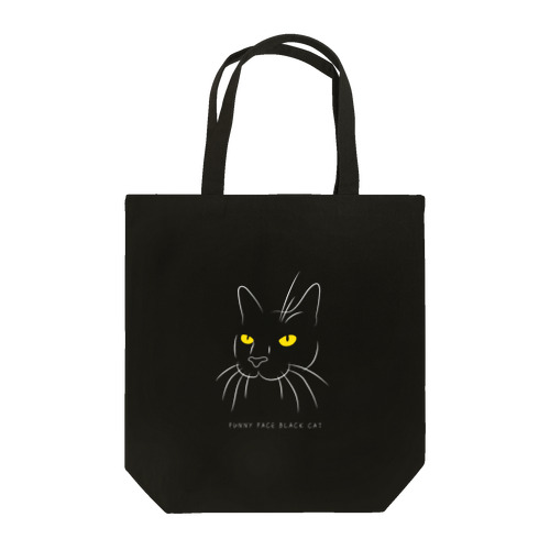 FUNNY FACE BLACK CAT #2 Tote Bag