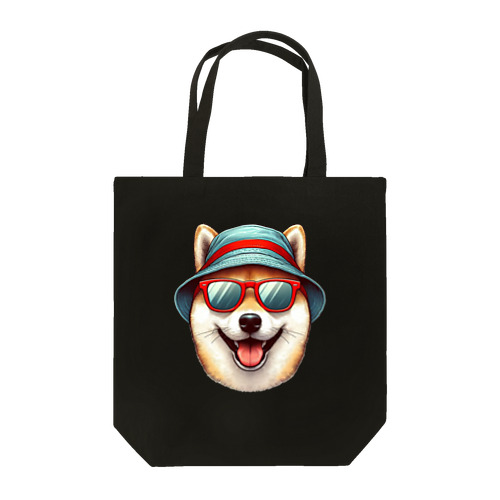 カラフルなバケハをかぶった柴犬 Tote Bag