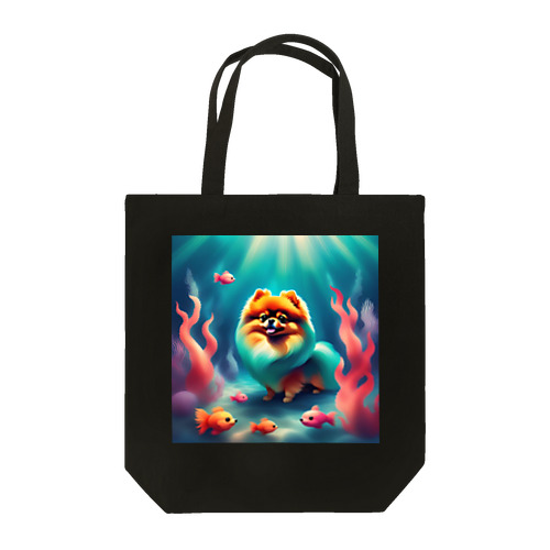 海中ポメラニアン Tote Bag