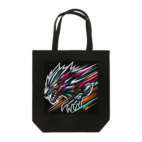 獣の咆哮: ダーク＆ワイルドなスポーツバイクロゴ Tote Bag