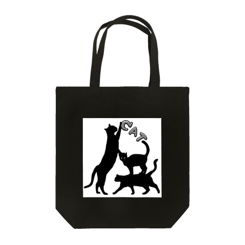 黒猫タワー(白黒) Tote Bag