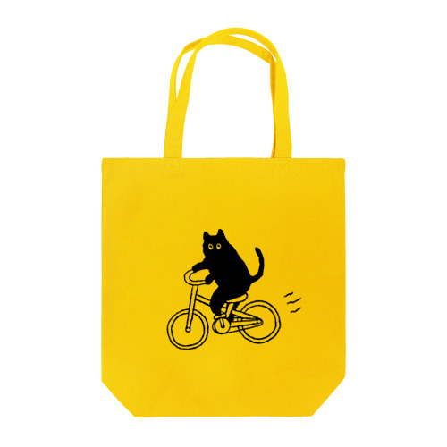 自転車に乗ったねこ Cycling cat Tote Bag