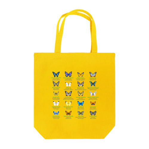 日本の蝶 Butterflies of Japan 1（本州、四国、九州  Honshu, Shikoku, Kyushu）★英名、和名、学名 [ライトカラー] Tote Bag