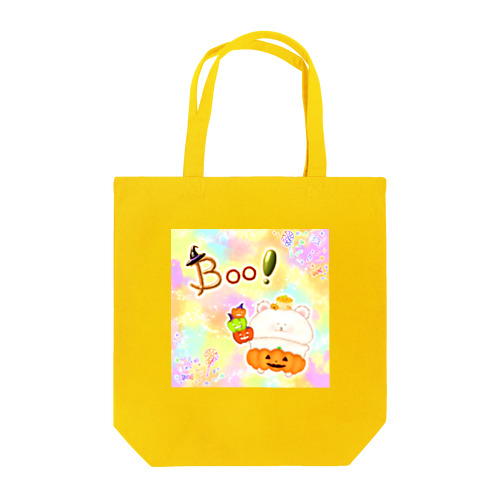 《ハロウィン》06＊かぼちゃパンツのしろくま＊パステル背景ver. Tote Bag