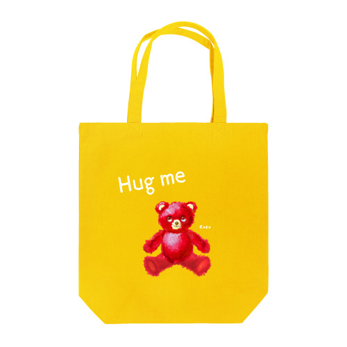 【Hug me】（赤くま） w トートバッグ