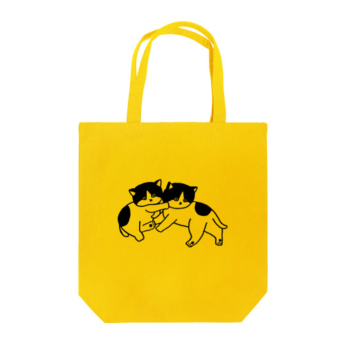 虚無猫の双子（じゃれ合い）（線画） Tote Bag