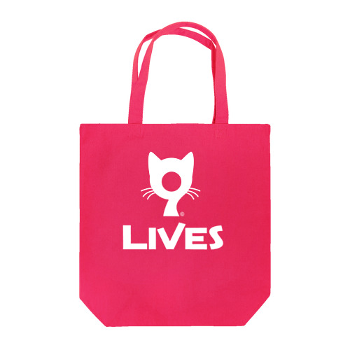 9LIVES logo white Tote Bag
