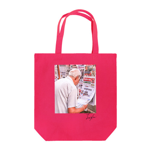 Newspaper/pink Tote Bag