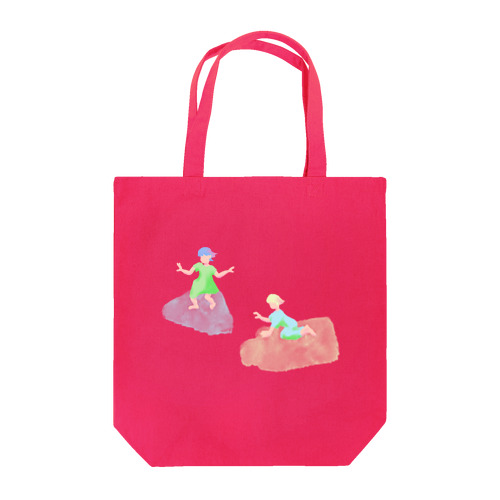 おにぎりサーファーと水筒ライダー(弁当とお茶) Tote Bag